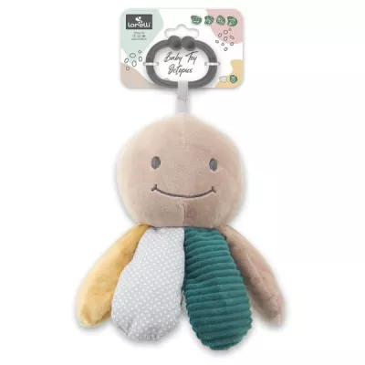 Jucarie din plus, de activitate, Octopus, Natural Blue & Beige, 0 luni+