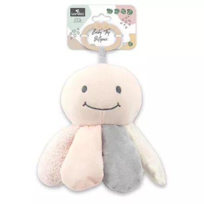 Jucarie din plus, de activitate, Octopus, Natural Beige, 0 luni+