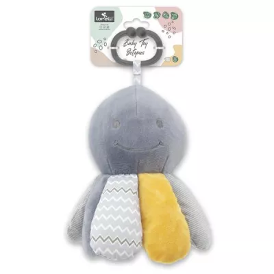 Jucarie din plus, de activitate, Octopus, Natural Grey, 0 luni+