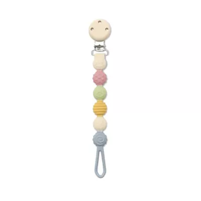 Lant pentru suzeta din silicon, clips de prindere, BPA Free, Blue Mix