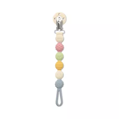 Suzete si accesorii - Lant pentru suzeta din silicon, clips de prindere, BPA Free, Blue Mix, bebelorelli.ro