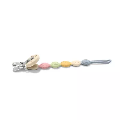 Lant pentru suzeta din silicon, clips de prindere, BPA Free, Blue Mix