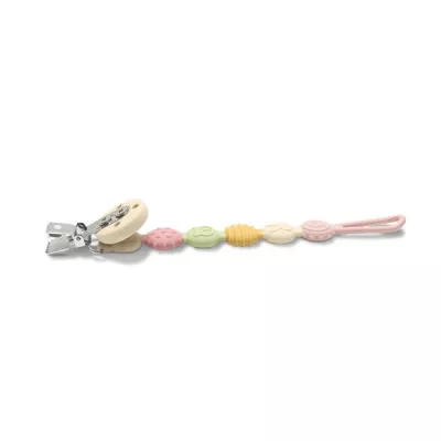 Lant pentru suzeta din silicon, clips de prindere, BPA Free, Pink Mix