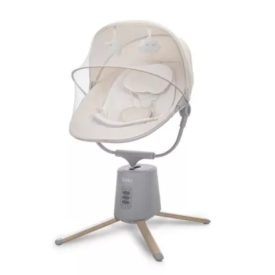 Leagane electrice - Leagan electric pentru bebelusi, Storky, Bluetooth, telecomanda, 5 viteze de leganare, potrivit 0-6 luni, Beige, bebelorelli.ro