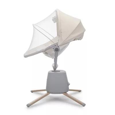 Leagan electric pentru bebelusi, Storky, Bluetooth, telecomanda, 5 viteze de leganare, potrivit 0-6 luni, Beige