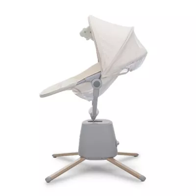 Leagan electric pentru bebelusi, Storky, Bluetooth, telecomanda, 5 viteze de leganare, potrivit 0-6 luni, Beige