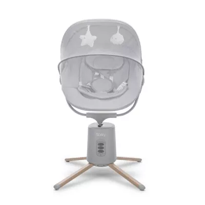 Leagan electric pentru bebelusi, Storky, Bluetooth, telecomanda, 5 viteze de leganare, potrivit 0-6 luni, Grey