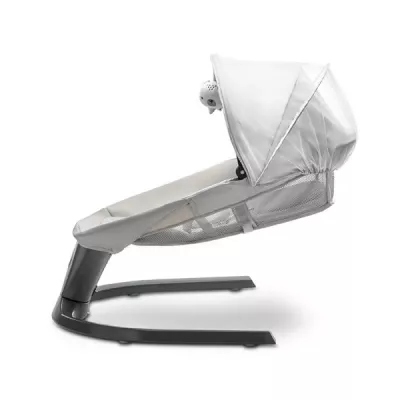 Leagan electric, Siena, potrivit 0-12 luni, 5 viteze de leganare, senzor inteligent de miscare, telecomanda, panou muzical, Light Grey