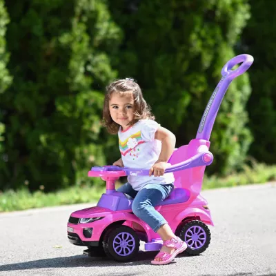 Masinuta de teren cu maner parental, Lorelli, muzica, sunete si  lumini, Pink