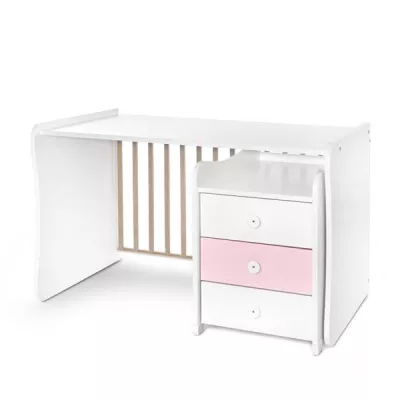 Mobilier multifunctional, Maxi Plus, 70 x 160 cm, transformabil, Trio White Orchid Pink