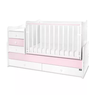 Mobilier multifunctional, Maxi Plus, 70 x 160 cm, transformabil, Trio White Orchid Pink