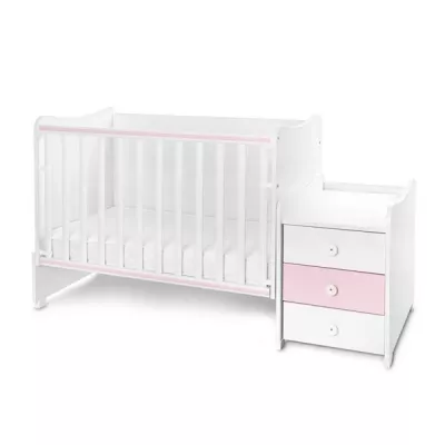 Mobilier multifunctional, Maxi Plus, 70 x 160 cm, transformabil, Trio White Orchid Pink