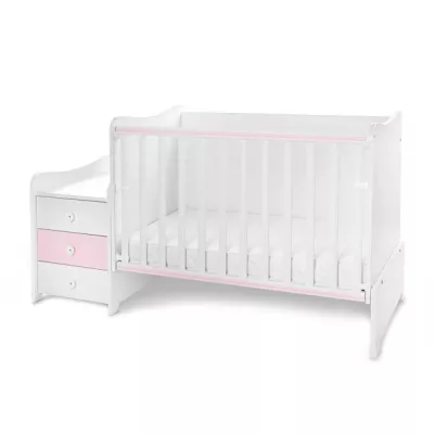 Mobilier multifunctional, Maxi Plus, 70 x 160 cm, transformabil, Trio White Orchid Pink