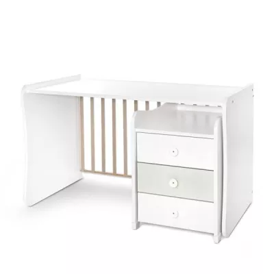 Mobilier multifunctional, Maxi Plus, 70 x 160 cm, transformabil, Trio White Milky Green