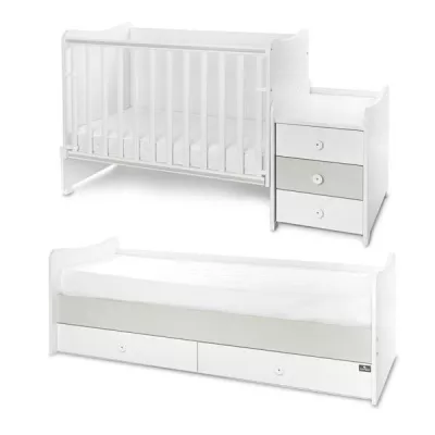 Mobilier multifunctional, Maxi Plus, 70 x 160 cm, transformabil, Trio White Milky Green