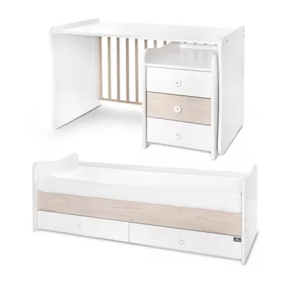 Mobilier multifunctional, Maxi Plus, 70 x 160 cm, transformabil, Trio White Light Oak
