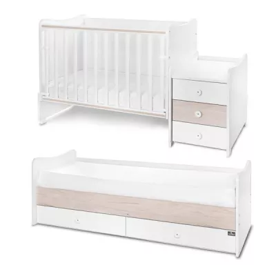 Mobilier multifunctional, Maxi Plus, 70 x 160 cm, transformabil, Trio White Light Oak