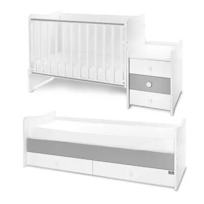 Mobilier multifunctional, Maxi Plus, 70 x 160 cm, transformabil, Trio White Stone Grey