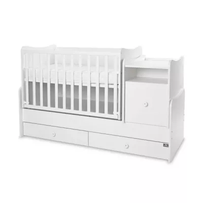 Patuturi si mobiliere din lemn - Mobilier multifunctional Trend Plus, 167 x 72 x 105 cm, transformabil, Trio White, bebelorelli.ro