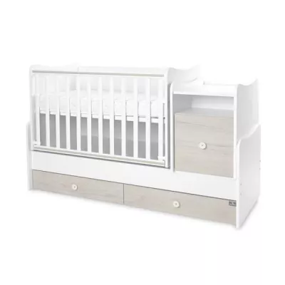 Patuturi si mobiliere din lemn - Mobilier multifunctional, Trend Plus, 167 x 72 x 105 cm, transformabil, Trio White Light Oak, bebelorelli.ro