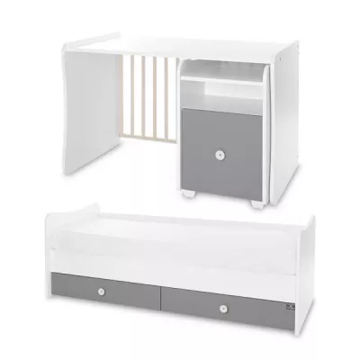 Mobilier multifunctional, Trend Plus, 167 x 72 x 105 cm, transformabil, Trio White Stone Grey