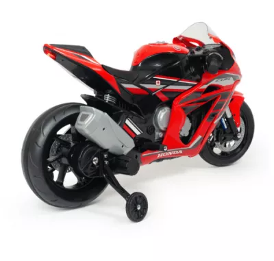 Motocicleta electrica pentru copii, Injusa, licenta Honda CBR , 12V, include roti ajutatoare, 3-6 Ani