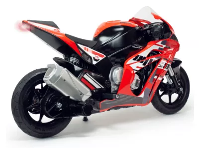 Motocicleta electrica pentru copii, Injusa, Racing Fighter, 24V, frana cu tambur, roti gonflabile, 6-10 Ani
