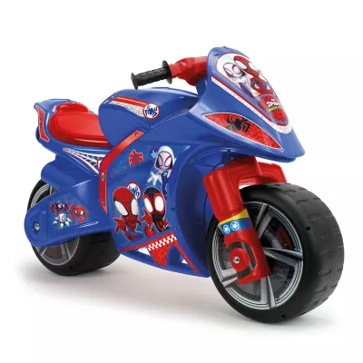 Moto Ride-on Winner Spidey XL pentru copii Injusa, licenta Marvel Studios, Spiderman, 3 ani+, Rosu cu Albastru