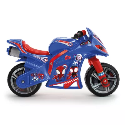 Moto Ride-on Winner Spidey XL pentru copii Injusa, licenta Marvel Studios, Spiderman, 3 ani+, Rosu cu Albastru