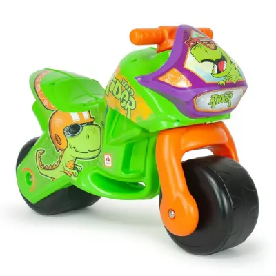 Motocicleta pentru copii, Injusa, Twin Dino, roti late din plastic, 18 luni+