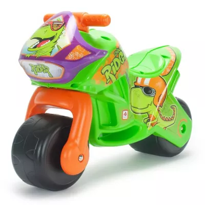 Motocicleta pentru copii, Injusa, Twin Dino, roti late din plastic, 18 luni+