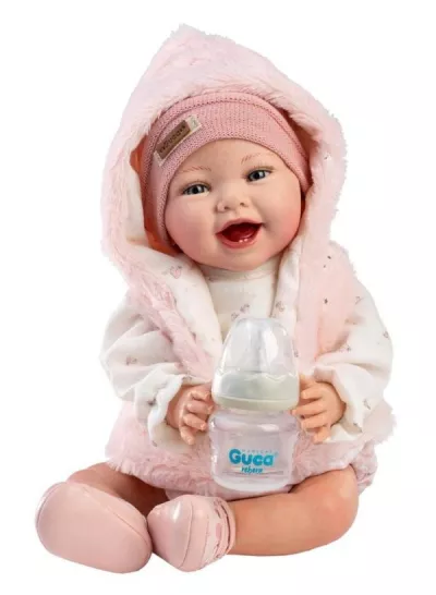 Papusi si accesorii - Papusa reborn Elsa, 42 cm, pictata manual, corp textil si membre din vinil, cu accesorii incluse, bebelorelli.ro