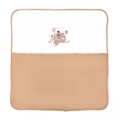 Patura bumbac bebe, Za Za, 90x90 cm, Caffee Latte