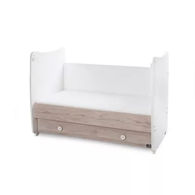 Patut balansoar Dream, 60 x 120 cm, transformabil, White Light Oak new