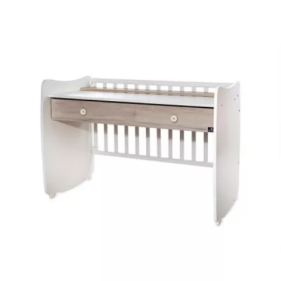 Patut balansoar Dream, 60 x 120 cm, transformabil, White Light Oak new