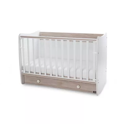 Patuturi si mobiliere din lemn - Patut balansoar Dream, 60 x 120 cm, transformabil, White Light Oak new, bebelorelli.ro