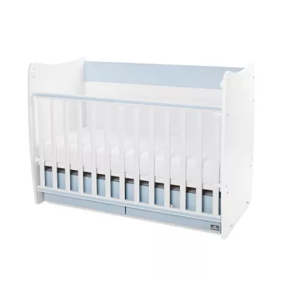 Patut balansoar, Matrix, 60 x 120 cm, transformabil, White Baby Blue
