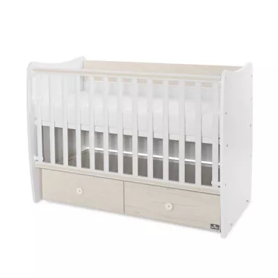 Patuturi si mobiliere din lemn - Patut balansoar, Matrix, 60 x 120 cm, transformabil, White Light Oak, bebelorelli.ro