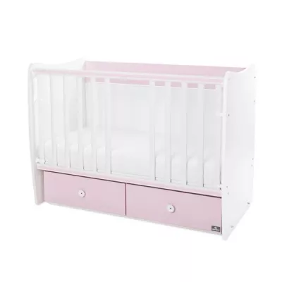 Patut balansoar Matrix, 60 x 120 cm, transformabil, White Orchid Pink