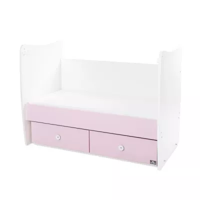 Patut balansoar Matrix, 60 x 120 cm, transformabil, White Orchid Pink
