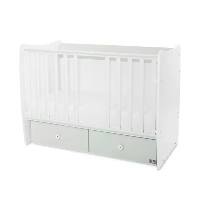 Patut balansoar Matrix, 60 x 120 cm, transformabil, White Milky Green