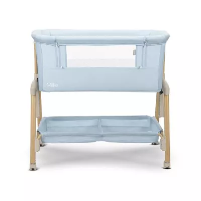 Patut Co Sleeper, Millie, 0 Luni+, max. 9 kg, inaltime reglabila 7 pozitii, sistem antireflux, plasa de tantari, saltea inclusa, Blue