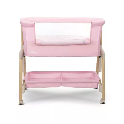 Patut Co Sleeper, Millie, 0 Luni+, max. 9 kg, inaltime reglabila 7 pozitii, sistem antireflux, plasa de tantari, saltea inclusa, Pink