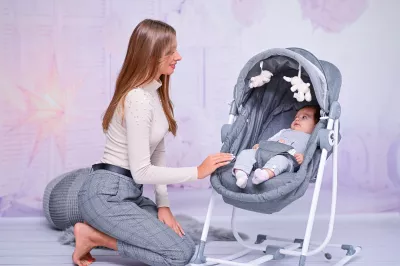 Patut leagan pentru nou nascut 2 in 1, Alicante, Blue