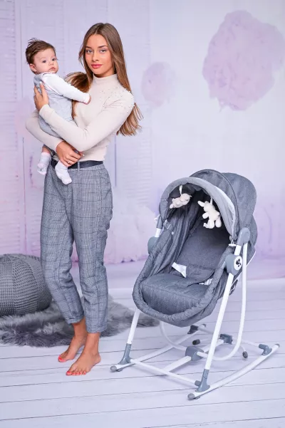 Patut leagan pentru nou nascut 2 in 1, Alicante, Blue