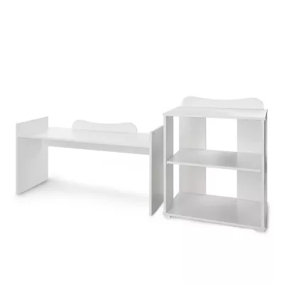 Patut modular multifunctional, 5 confirgurari diferite, 190 x 72 cm, Multi, White
