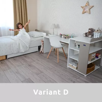 Patut modular multifunctional, 5 confirgurari diferite, 190 x 72 cm, Multi, White
