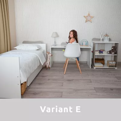 Patut modular multifunctional, 5 confirgurari diferite, 190 x 72 cm, Multi, White