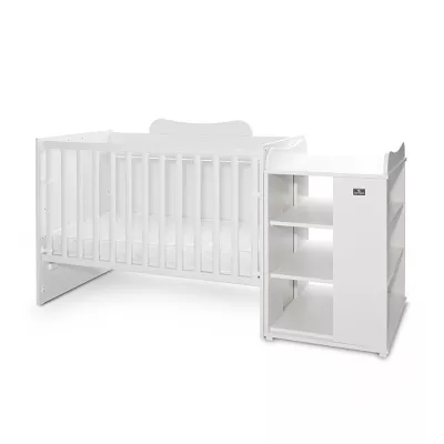 Patuturi si mobiliere din lemn - Patut modular multifunctional, 5 confirgurari diferite, 190 x 72 cm, Multi, White, bebelorelli.ro