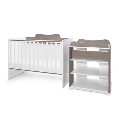 Patut modular multifunctional, 5 confirgurari diferite, 190 x 72 cm, Multi, White & Coffee
